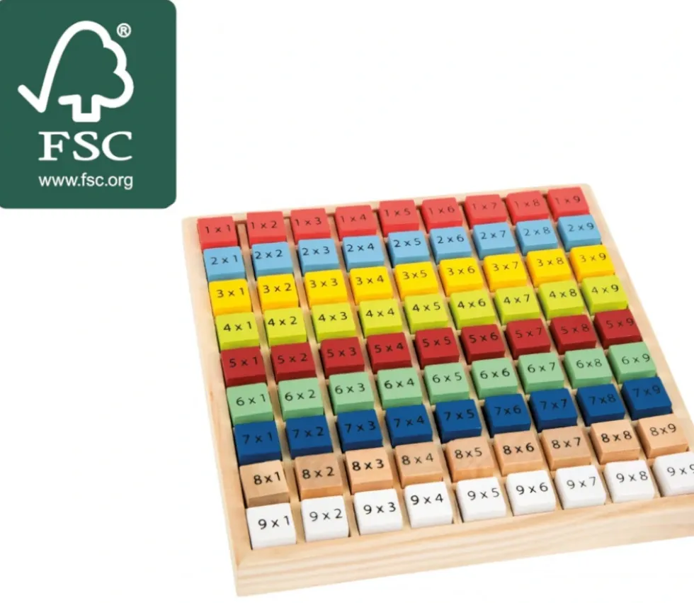 Multiplication - table de calcul bois multicolore