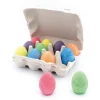 12 oeufs craies de trottoir 6 couleurs avec boite de rangement