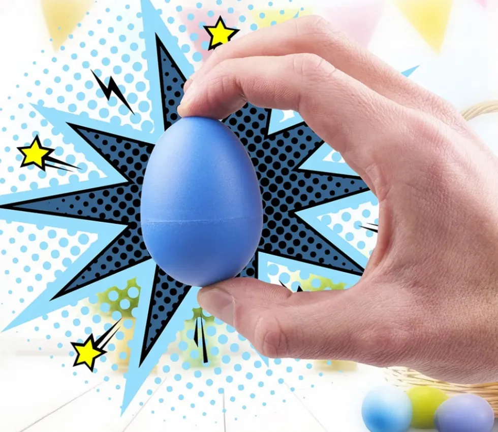 4 oeufs maracas colorés 5.7 cm