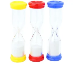 Pack 3 sabliers pour jeux : 1, 2 et 3 minutes - 9.8 cm MM
