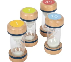 Pack 4 sabliers XL en bois 1, 3, 10, 30 minutes - 14 cm de haut
