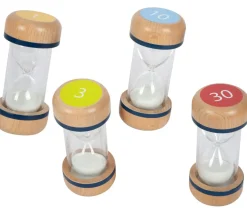 Pack 4 sabliers XL en bois 1, 3, 10, 30 minutes - 14 cm de haut