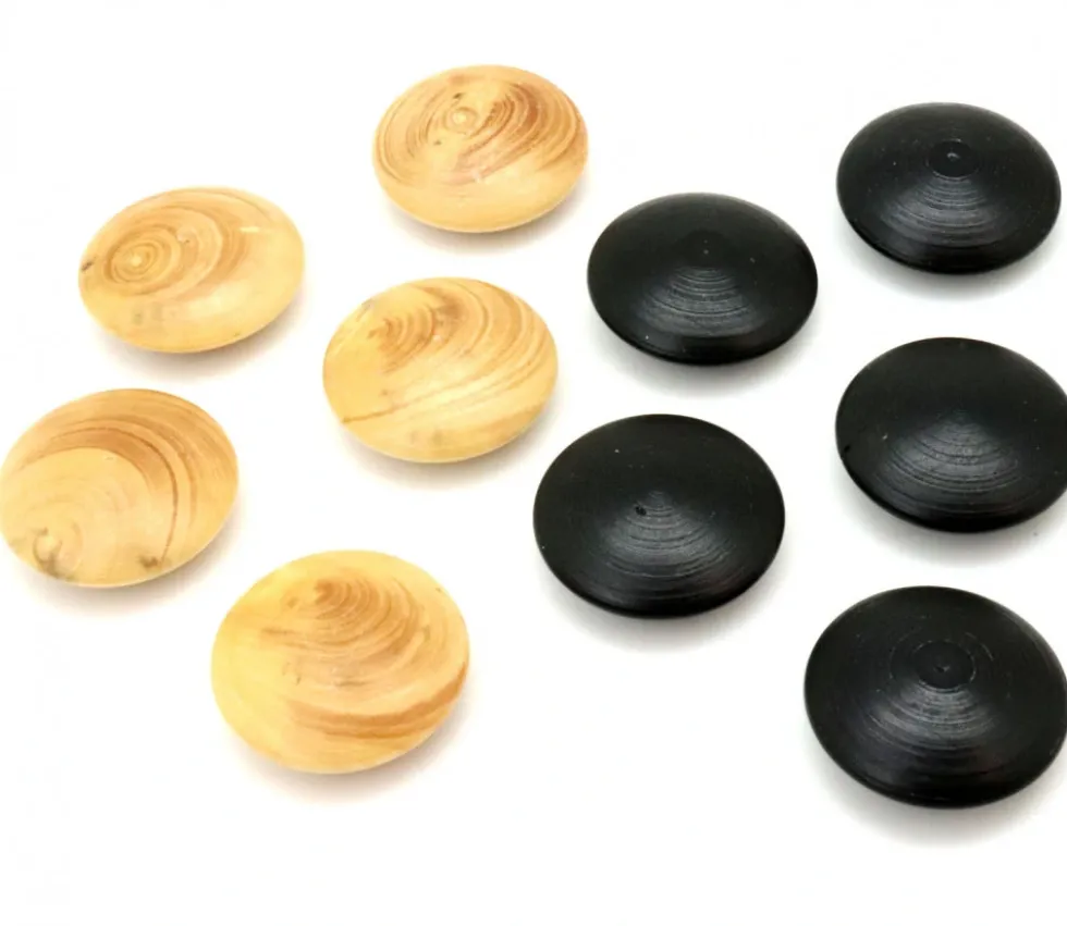 Palet galet 2.3 cm buis noir pour jeu de go unité