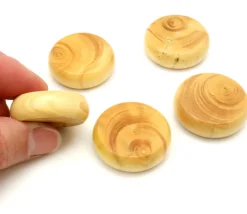10 Palets crokinole 32 mm jeux 5 pions naturels et 5 pions noirs