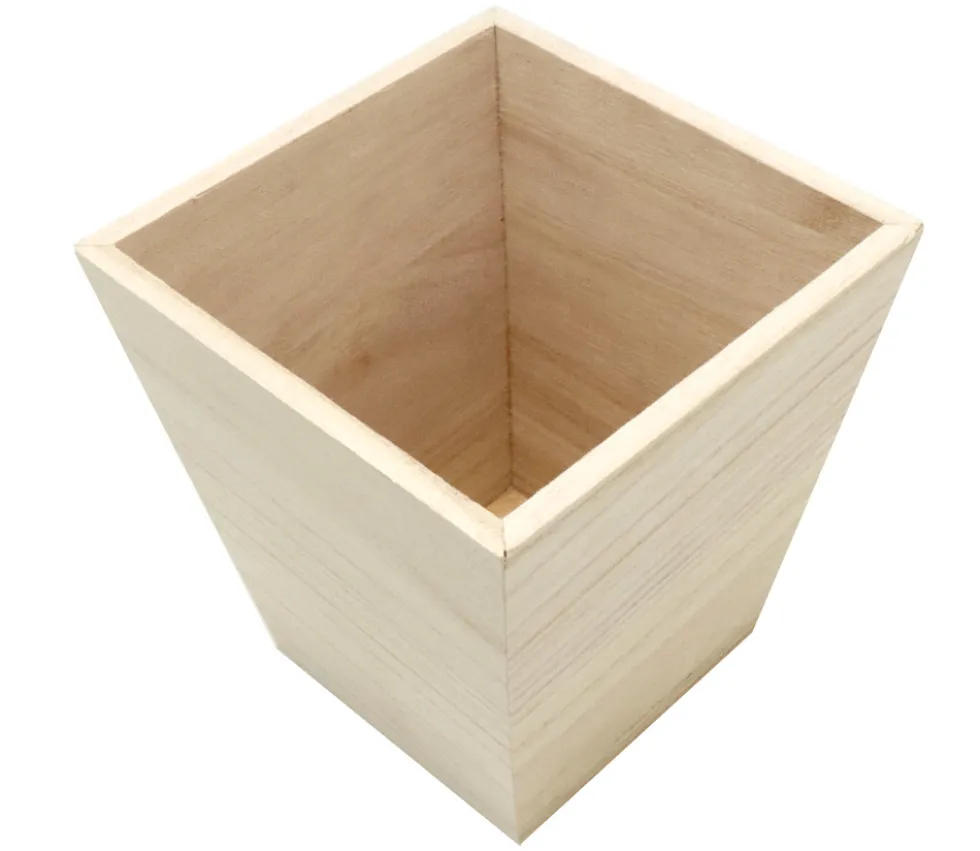 Panier bac récipient en bois 11.5 x 10 x 10 cm