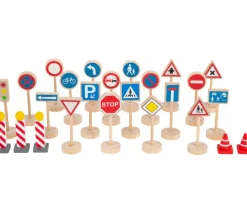 25 panneaux de signalisation en bois (hauteur 10.8 cm)