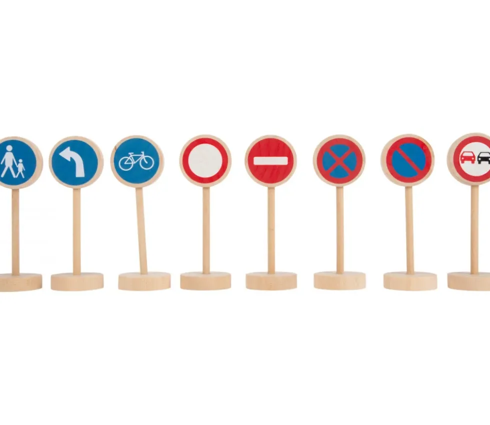 25 panneaux de signalisation en bois (hauteur 10.8 cm)