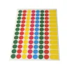 96 pastilles rondes autocollantes 15 mm en 5 couleurs