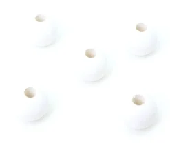 Perle bois couleur blanche de 2 cm trou de 7 mm unité