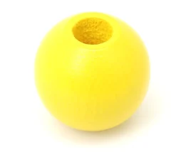 Perle bois couleur jaune de 2 cm trou de 7 mm unité