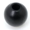 Perle bois couleur noire de 2 cm trou de 7 mm unité