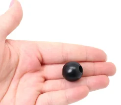 Perle bois couleur noire de 2 cm trou de 7 mm unité