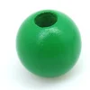 Perle bois couleur verte de 2 cm trou de 7 mm unité