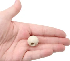 Perle bois naturel de 2 cm trou de 7 mm unité