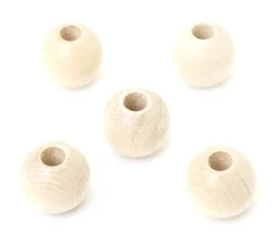 Perle bois naturel de 2 cm trou de 7 mm unité