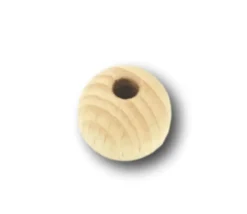50 perles en bois hêtre 1.5 cm - trou de 0.4 cm