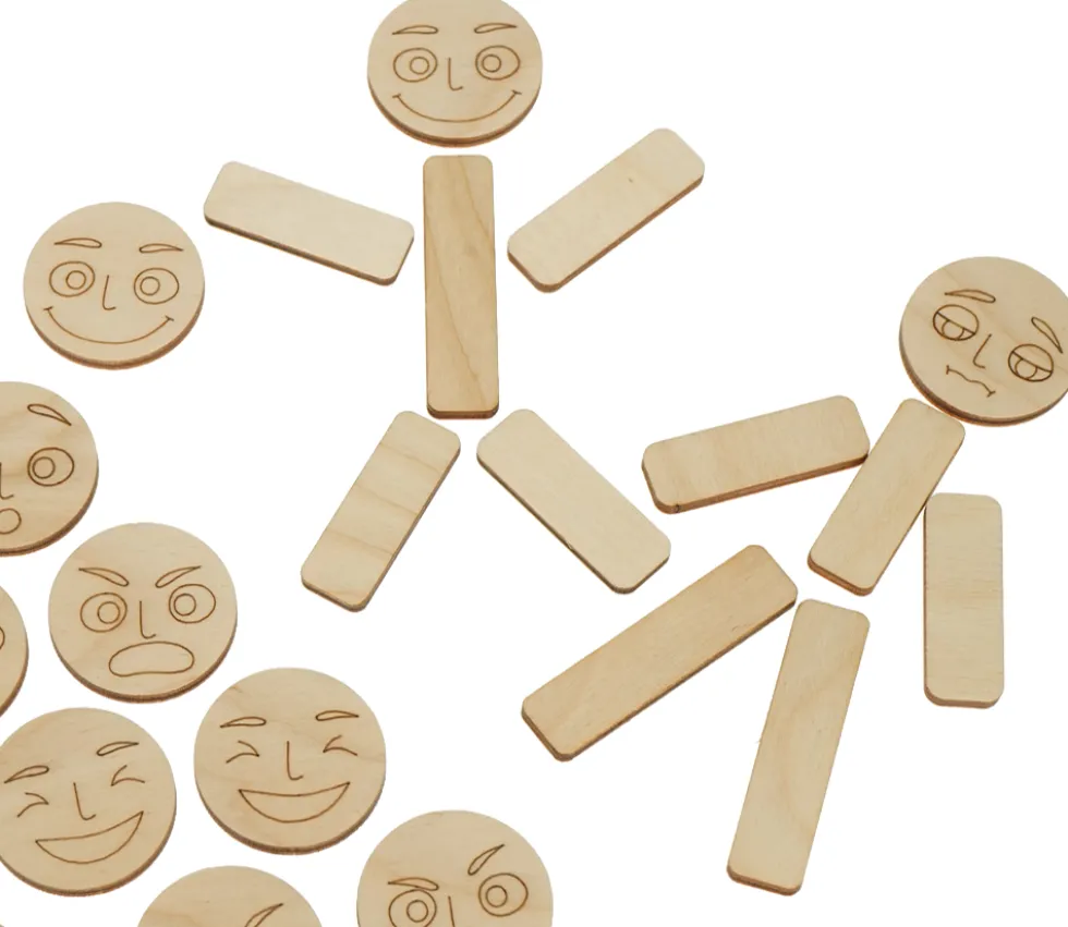 Personnages en bois émotions - 40 pièces