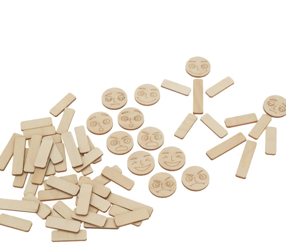 Personnages en bois émotions - 40 pièces