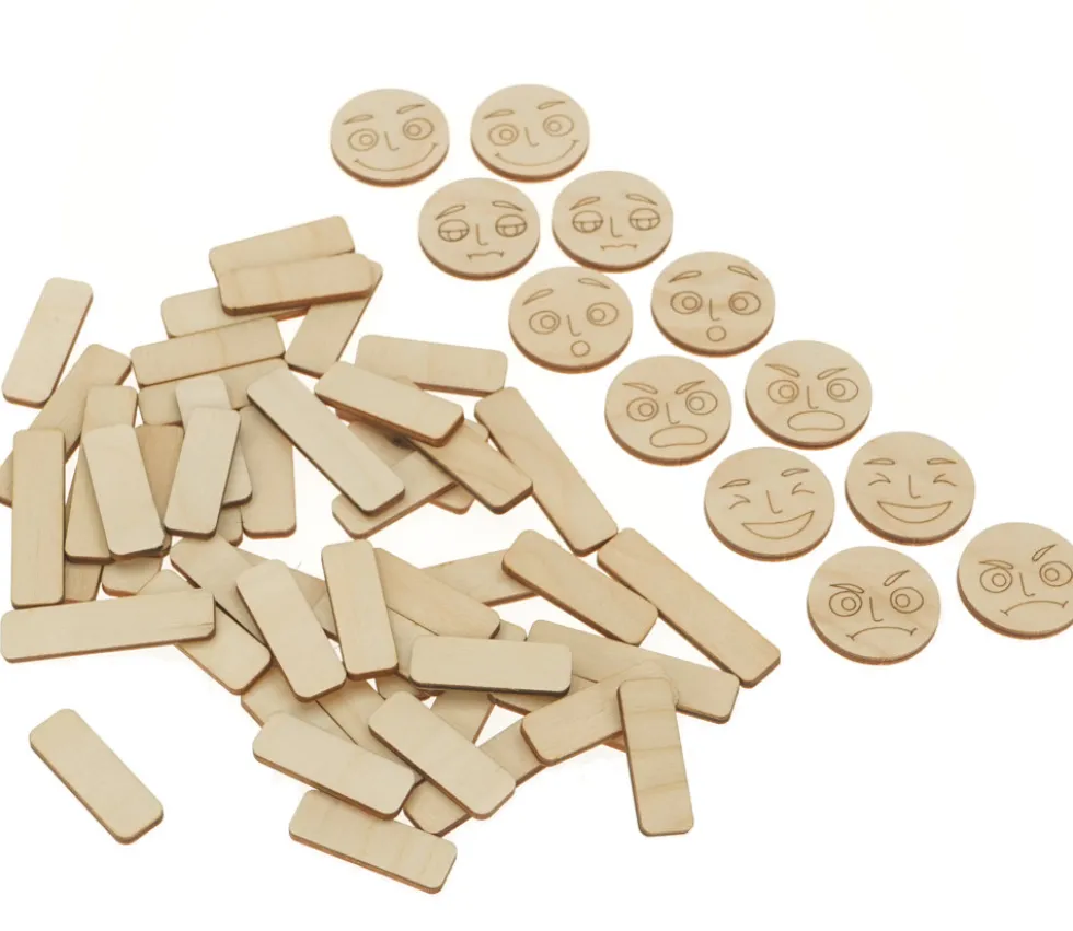 Personnages en bois émotions - 40 pièces