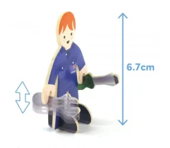 4 personnages en bois : secouristes des mers - équipe de sauvetage à construire