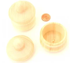 Petite boite ronde bois avec couvercle : 45 mm de diamètre