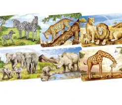 Petit puzzle en bois Animal africain 24 pièces (1 modèle mis au hasard)