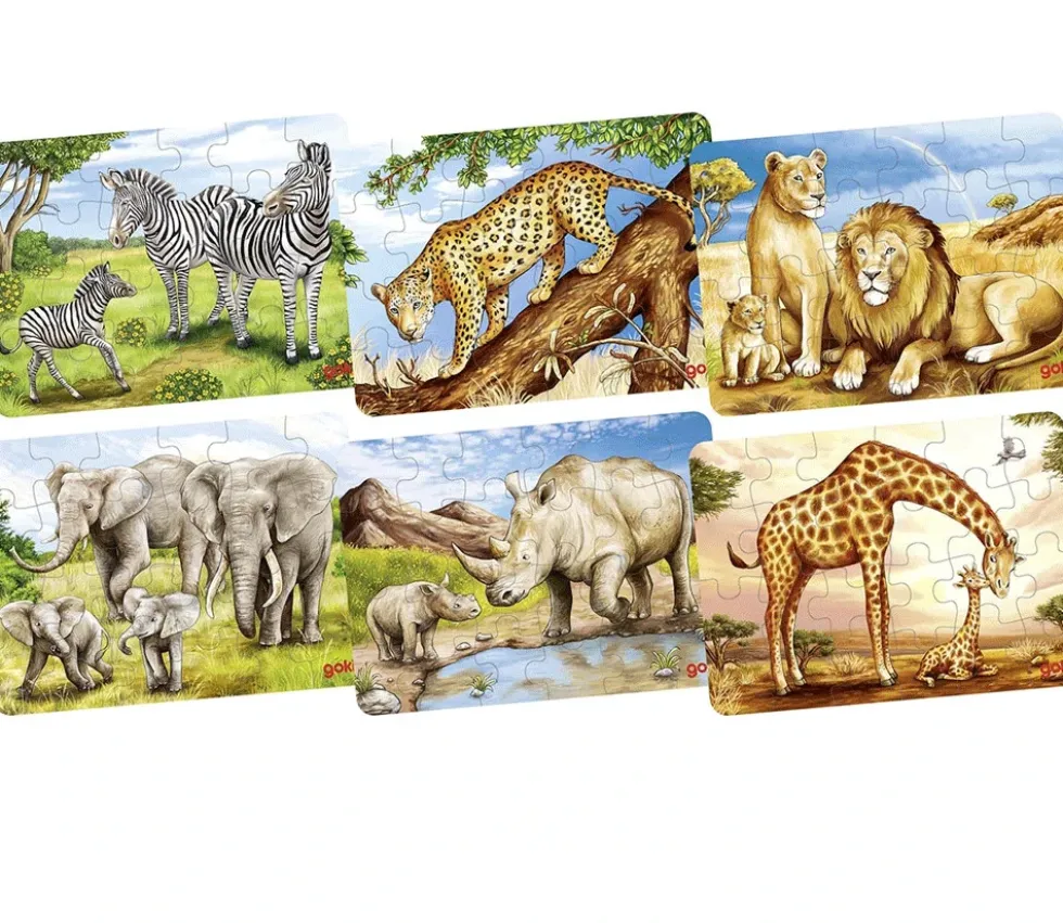 Petit puzzle en bois Animal africain 24 pièces (1 modèle mis au hasard)