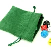 Petit Sac 10 x 12.5 cm - velours épais vert avec cordon