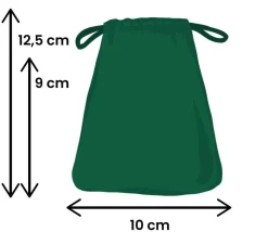 Petit Sac 10 x 12.5 cm - velours épais vert avec cordon