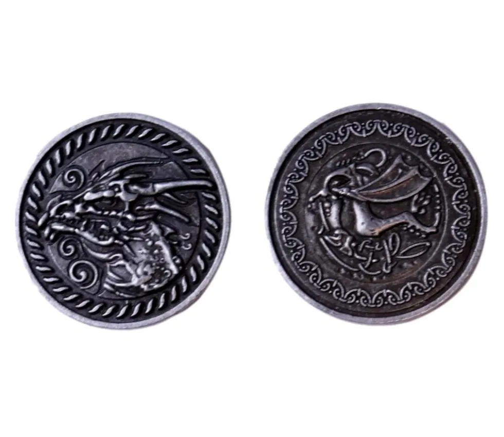 Pièce métal argenté Forged dragon à l'unité