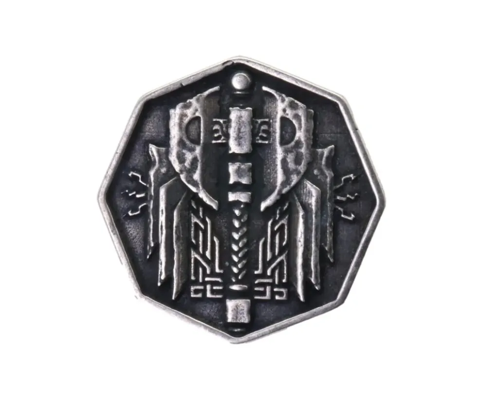 Pièce métal argent Forged Dwarven 34 mm octogonale