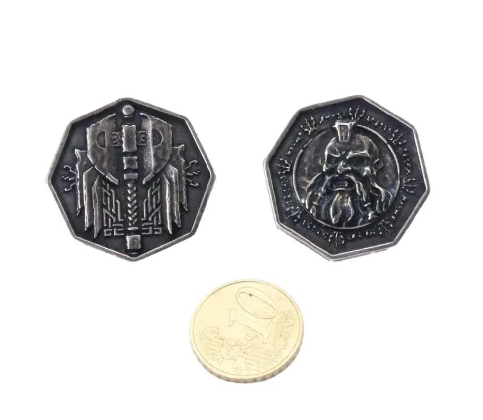 Pièce métal argent Forged Dwarven 34 mm octogonale