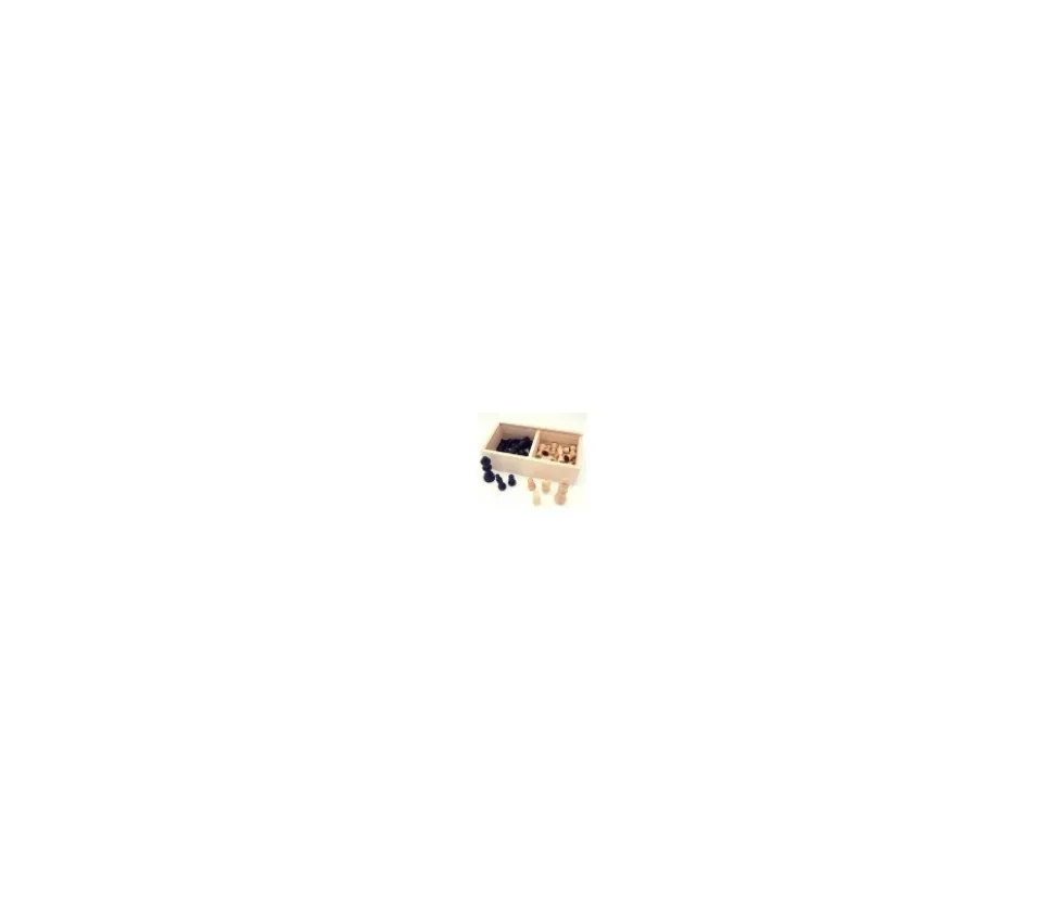 32 Pièces échecs bois T3 (noir/naturel) + coffret en bois