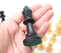 32 Pièces échecs plastique 77 mm Staunton taille T3 + 2 dames
