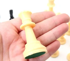 32 Pièces échecs plastique 77 mm Staunton taille T3 + 2 dames