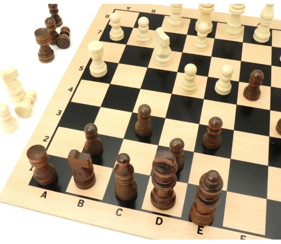 Pièces d'échecs en bois taille 2 (32 pièces sans plateau)