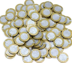 100 Pièces de 1 euro en Re-plastique monnaie factice jeu