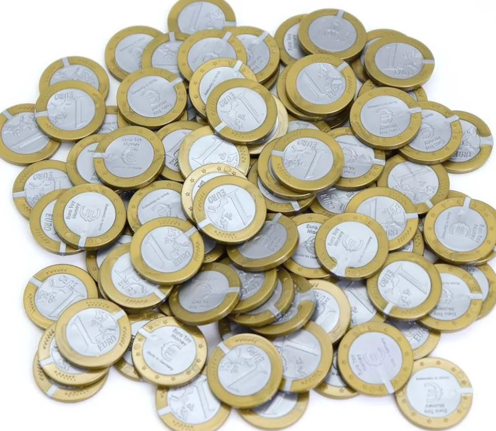 100 Pièces de 1 euro en Re-plastique monnaie factice jeu