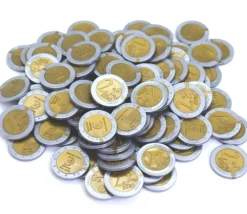 100 Pièces de 2 euros en Re-plastique monnaie factice jeu