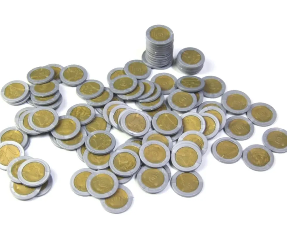 100 Pièces de 2 euros en Re-plastique monnaie factice jeu