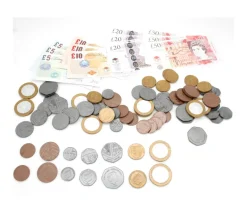 96 pièces et billets argent UK - LIVRES sterling anglais monnaie factice