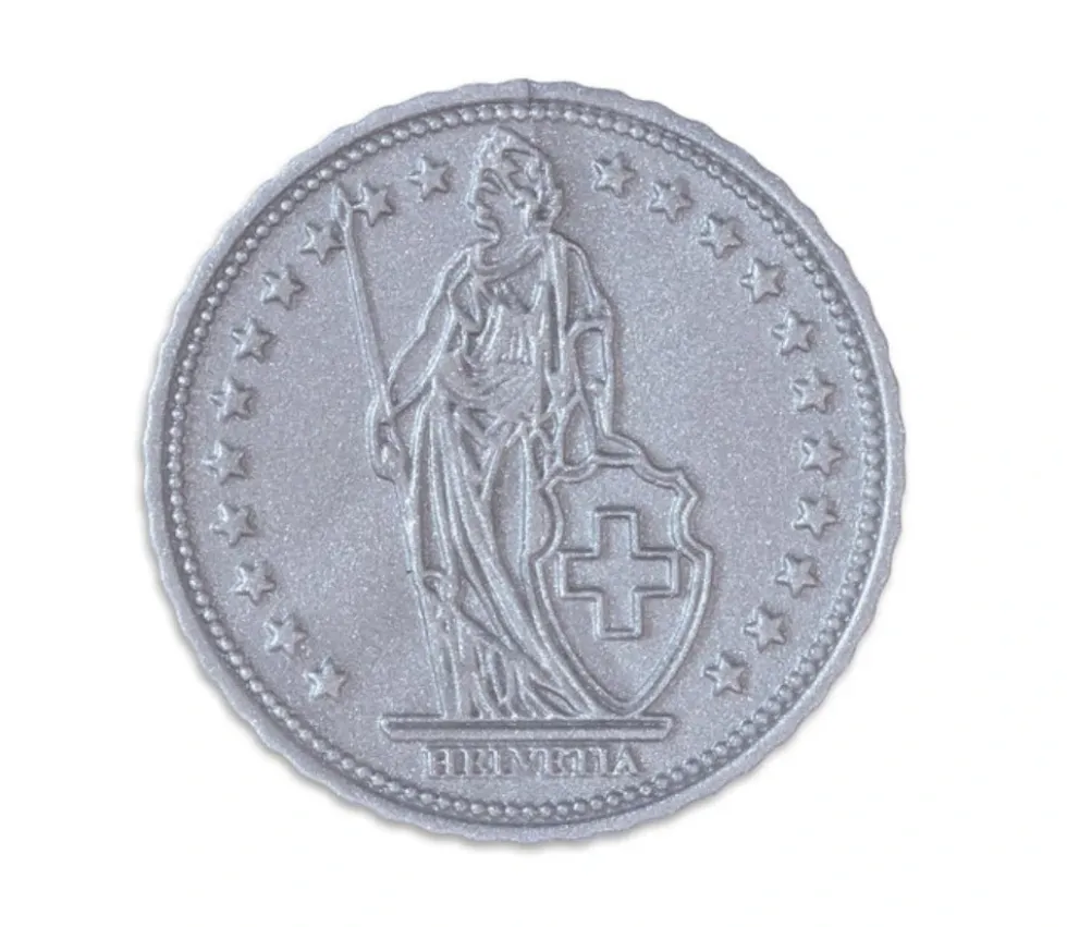 70 Pièces Franc Suisse en plastique monnaie pour jeu