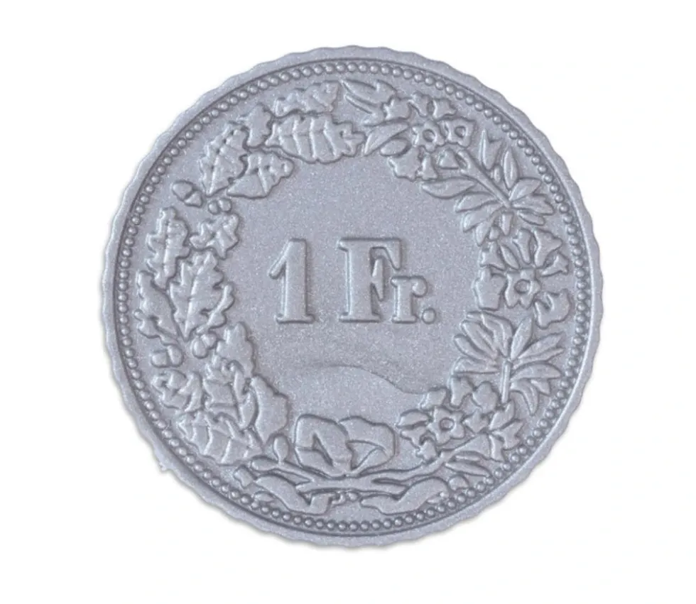 70 Pièces Franc Suisse en plastique monnaie pour jeu