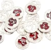 22 Pièces métal et émail rouge RPG Spell Tokens