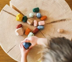 18 pierres d'équilibre en bois - jeu