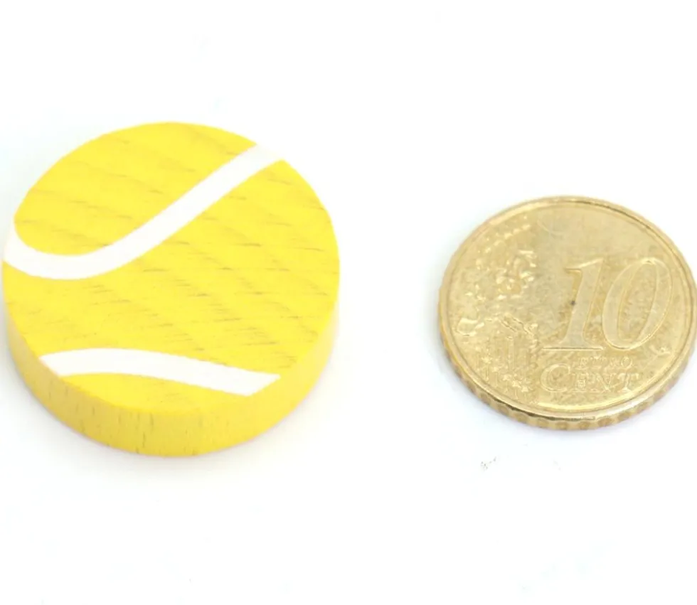 Pion balle de tennis en bois 2,5 cm pour jeu