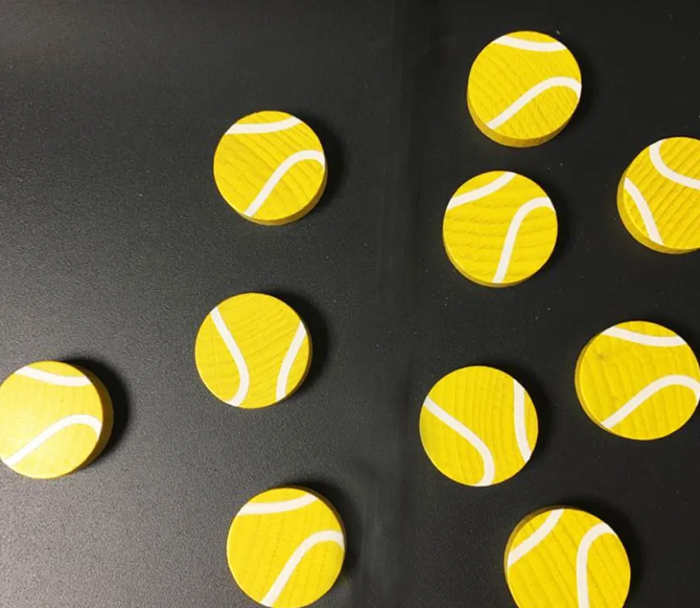 Pion balle de tennis en bois 2,5 cm pour jeu