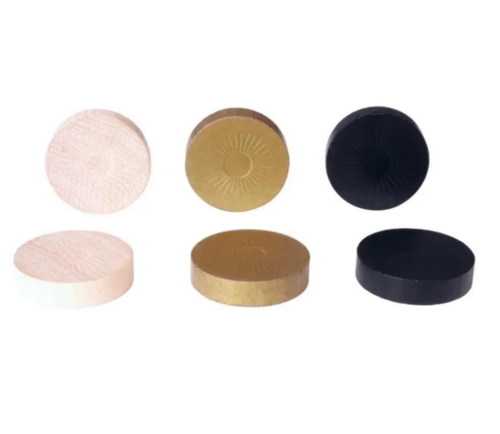 Pion bois 30 mm noir, doré ou naturel moulure soleil à l'unité