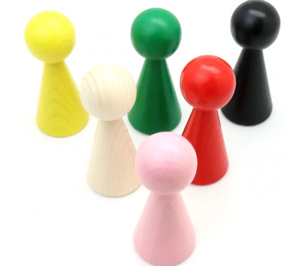 Pion bois XXL 10 cm JAUNE pour jeu. Grand pion 100 mm diam 43 mm