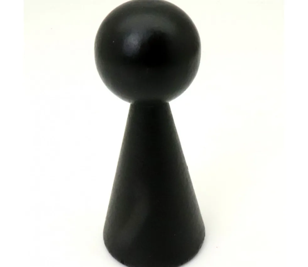Pion bois XXL 10 cm noir pour jeu. Grand pion 100 mm diam 43 mm